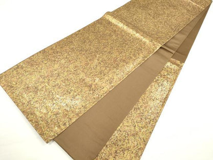 平和屋着物◎六通柄袋帯　霞文　金糸　引箔　正絹　逸品　DABD3699xg