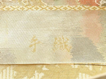 平和屋着物◎六通柄袋帯　手織　古都錦　壁画文様　金銀糸　正絹　逸品　DABD3725xg