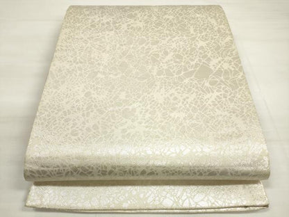 平和屋着物◎全通柄袋帯　霞文　銀糸　正絹　逸品　DABD3739xg