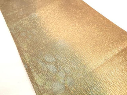 平和屋着物◎六通柄袋帯　霞文　金糸　正絹　逸品　DABD3781xg