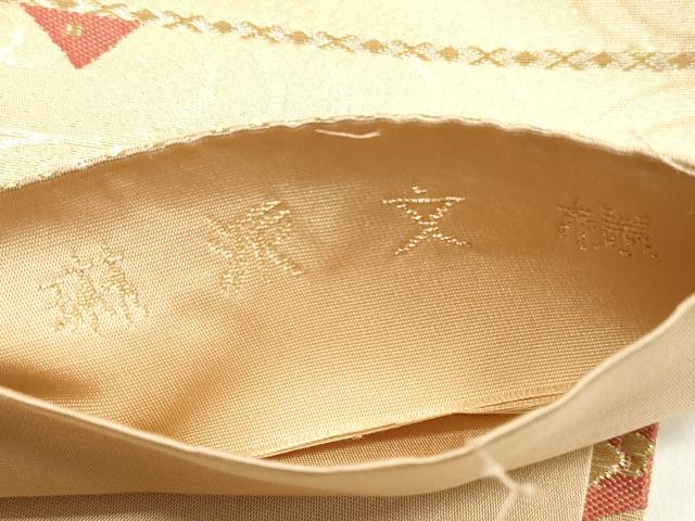 平和屋着物◎六通柄袋帯 唐織 作家物 琳派文様 金糸 正絹 逸品 DABD3859xg