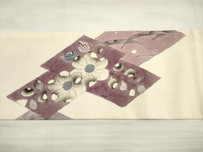 平和屋着物◎九寸古屋帯 辻が花 紬地 正絹 逸品 DABD3898xg
