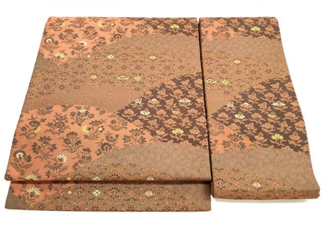 平和屋着物◎つけ帯 更紗花文 正絹 逸品 DABD3900xg
