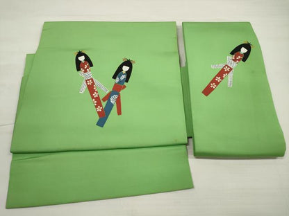 平和屋着物◎つけ帯 こけし 正絹 逸品 DABD3907xg