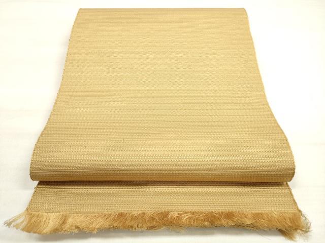 平和屋着物◎六寸帯 横段文 浅黄色 正絹 逸品 DABD3916xg