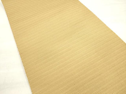 平和屋着物◎六寸帯 横段文 浅黄色 正絹 逸品 DABD3916xg