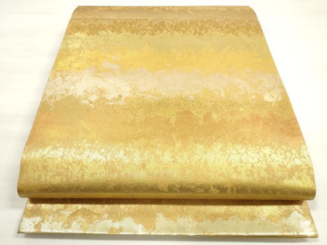 平和屋着物◎六通柄袋帯　霞文　引箔　正絹　逸品　DABD3942xg
