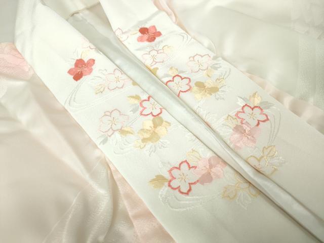 平和屋着物■長襦袢　袷　孔雀花文　暈し染め　半衿刺繍　正絹　逸品　DABD4005qa