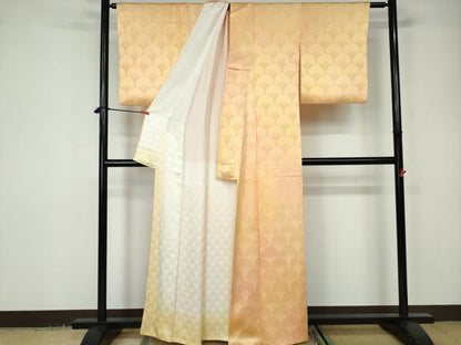平和屋着物■上質な小紋 菊尽くし 暈し染め 正絹 逸品 DABD4013qa