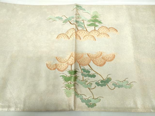 平和屋着物◎太鼓柄袋帯 総刺繍 風景文 金糸 正絹 逸品 DABD4020qa