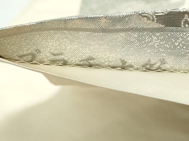 平和屋着物◎六通柄袋帯 唐織 御所車花文 プラチナ箔 正絹 逸品 DABD4053qa