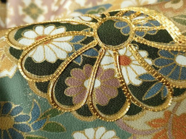 平和屋着物■豪華黒留袖 駒刺繍 立波枝松文 金彩 正絹 逸品 DABD4093qa