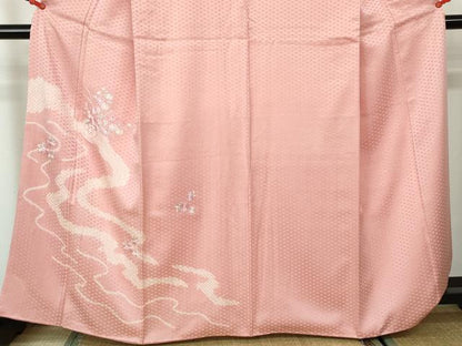平和屋着物■訪問着 絞り 刺繍 道長花籠文 正絹 逸品 DABD4097qa