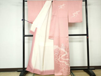 平和屋着物■訪問着 絞り 刺繍 道長花籠文 正絹 逸品 DABD4097qa