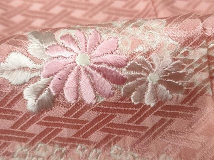 平和屋着物■訪問着 絞り 刺繍 道長花籠文 正絹 逸品 DABD4097qa