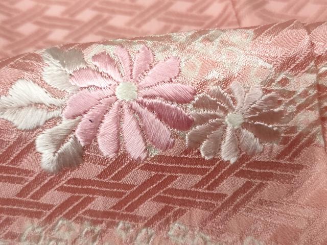 平和屋着物■訪問着 絞り 刺繍 道長花籠文 正絹 逸品 DABD4097qa
