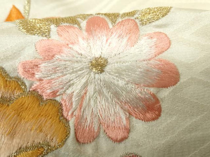 平和屋着物■豪華振袖　総刺繍　御所車花文　暈し染め　金銀糸　正絹　逸品　DABD4106qa