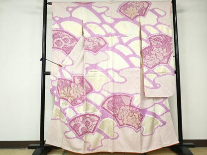 平和屋着物■豪華振袖　総絞り　駒刺繍　青海波花文　金彩　正絹　逸品　DABD4109qa