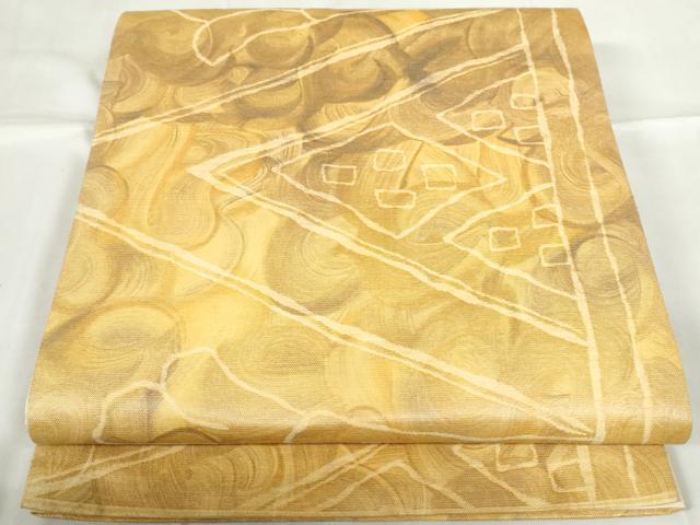 平和屋着物◎六通柄袋帯　幾何学文　正絹　逸品　DABD4146qa