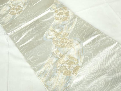 平和屋着物◎六通柄袋帯　流水器物文　壺　二重箔　金銀糸　正絹　逸品　DABD4268qa