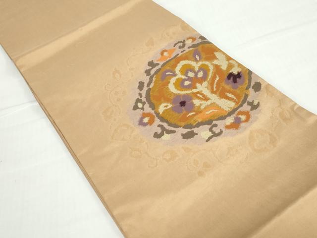 平和屋着物◎西陣 太鼓柄袋帯 花丸文 証紙・反端付き 正絹 逸品 DABD4332qa
