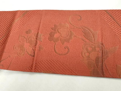 平和屋着物◎八寸名古屋帯 更紗花文 正絹 逸品 DABD4350qa