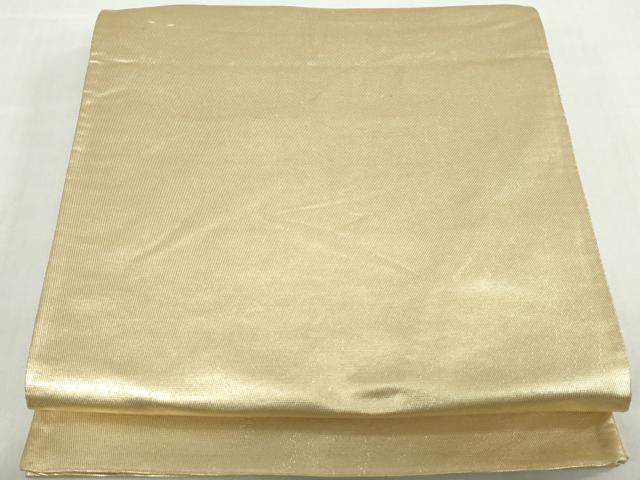 平和屋着物◎六通柄袋帯 霞文 木蘭色 金糸 正絹 逸品 DABD4367qa