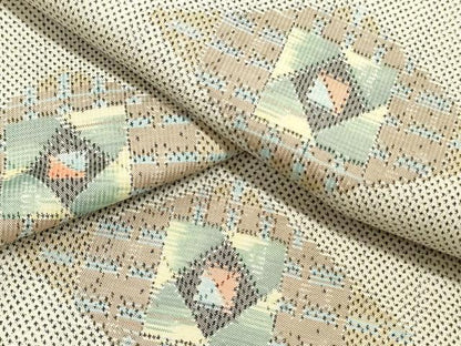 平和屋着物▼羽織・コート 本場大島紬 白大島 解き反物 羽尺 7マルキ 菱文 逸品 DABD4581zy