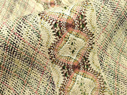 平和屋着物●全通柄袋帯　リボン織　間道　金糸　やまと誂製　正絹　逸品　DABD5020fe