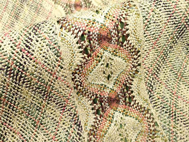 平和屋着物●全通柄袋帯　リボン織　間道　金糸　やまと誂製　正絹　逸品　DABD5020fe