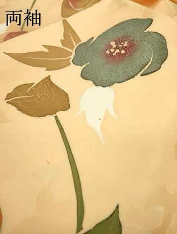 平和屋着物▼上質な小紋 地紋起こし 草花 正絹 逸品 DABD5078fe