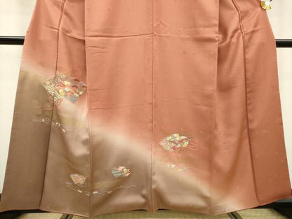 平和屋着物▼中国三大刺繍 相良刺繍 総刺繍 訪問着 吹き寄せ地紙花文 暈し染 金彩 正絹 逸品 DABD5110fe