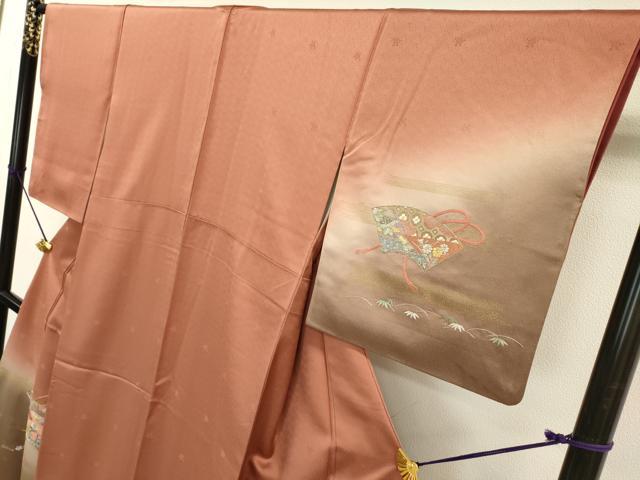 平和屋着物▼中国三大刺繍 相良刺繍 総刺繍 訪問着 吹き寄せ地紙花文 暈し染 金彩 正絹 逸品 DABD5110fe