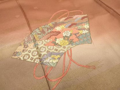 平和屋着物▼中国三大刺繍 相良刺繍 総刺繍 訪問着 吹き寄せ地紙花文 暈し染 金彩 正絹 逸品 DABD5110fe