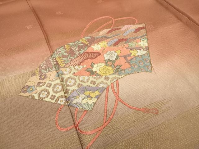 平和屋着物▼中国三大刺繍 相良刺繍 総刺繍 訪問着 吹き寄せ地紙花文 暈し染 金彩 正絹 逸品 DABD5110fe
