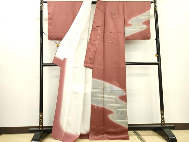 平和屋着物▼中国三大刺繍 スワトウ刺繍 汕頭刺繍 訪問着 道長正倉院花文 暈し染 金彩 正絹 逸品 DABD5114fe
