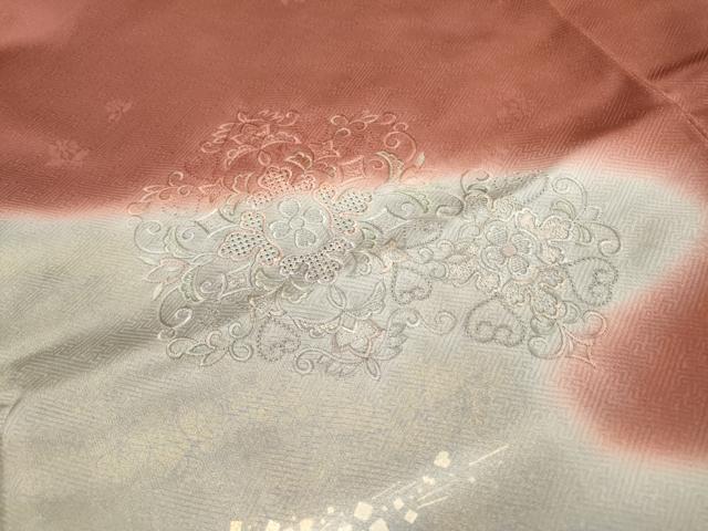 平和屋着物▼中国三大刺繍 スワトウ刺繍 汕頭刺繍 訪問着 道長正倉院花文 暈し染 金彩 正絹 逸品 DABD5114fe