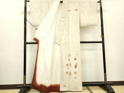 平和屋着物▼訪問着 刺繍 短冊桐花文 正絹 逸品 DABD5120fe