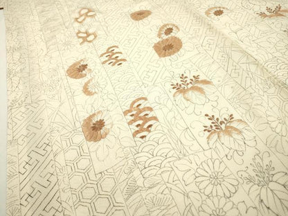 平和屋着物▼訪問着 刺繍 短冊桐花文 正絹 逸品 DABD5120fe