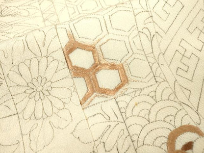 平和屋着物▼訪問着 刺繍 短冊桐花文 正絹 逸品 DABD5120fe