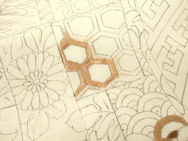 平和屋着物▼訪問着 刺繍 短冊桐花文 正絹 逸品 DABD5120fe