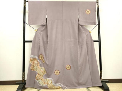 平和屋着物▼訪問着 絞り 刺繍 辻が花 正倉院道長花文 金彩 正絹 逸品 DABD5136fe