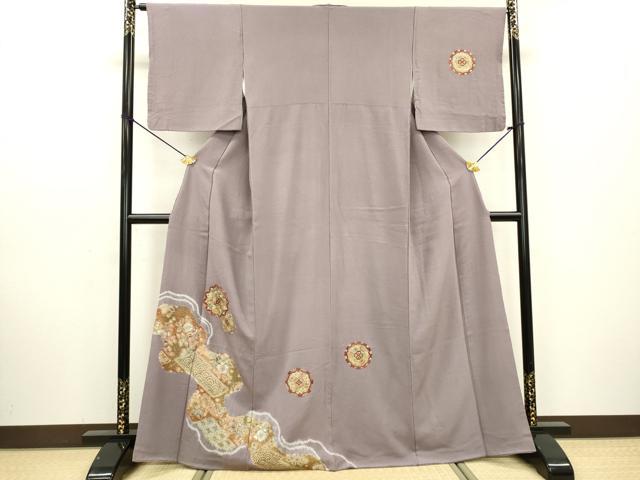 平和屋着物▼訪問着 絞り 刺繍 辻が花 正倉院道長花文 金彩 正絹 逸品 DABD5136fe
