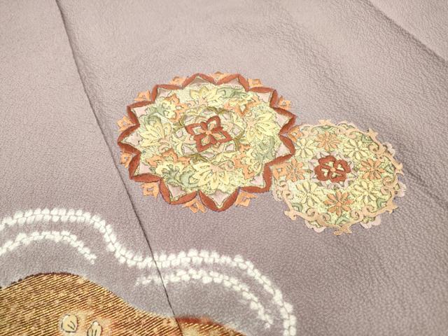 平和屋着物▼訪問着 絞り 刺繍 辻が花 正倉院道長花文 金彩 正絹 逸品 DABD5136fe