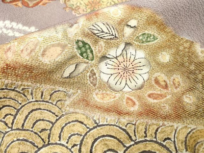 平和屋着物▼訪問着 絞り 刺繍 辻が花 正倉院道長花文 金彩 正絹 逸品 DABD5136fe