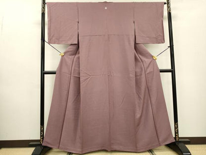 平和屋着物■上質な色無地 格子地紋 紅藤色 正絹 逸品 未使用 DABD5145fe