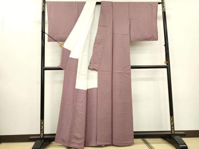 平和屋着物■上質な色無地 格子地紋 紅藤色 正絹 逸品 未使用 DABD5145fe