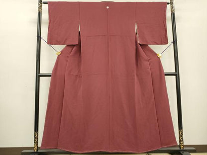平和屋着物■上質な色無地 海老茶色 正絹 逸品 DABD5155fe