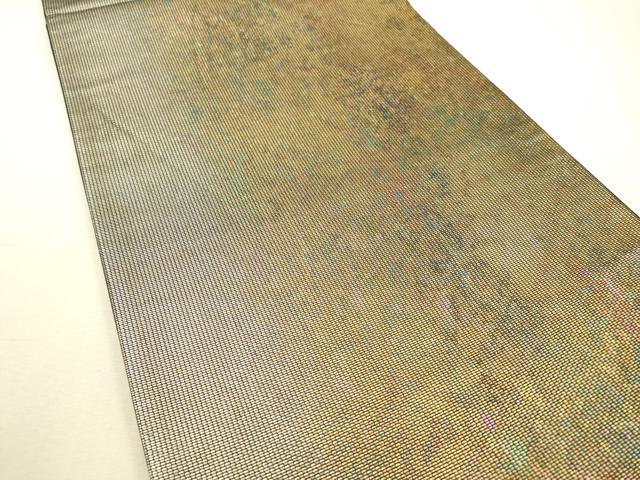 平和屋着物▼六通柄袋帯　彩と箔　霞文　シルク箔　金彩　引箔　正絹　逸品　DABD5191fe