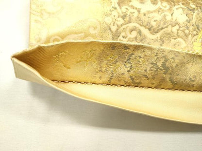 平和屋着物▼六通柄袋帯　唐織　天平名宝　金糸　正絹　逸品　DABD5206fe